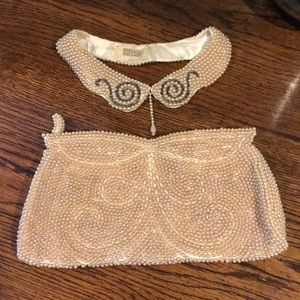 Vintage Pearl evening bag with matching collar.